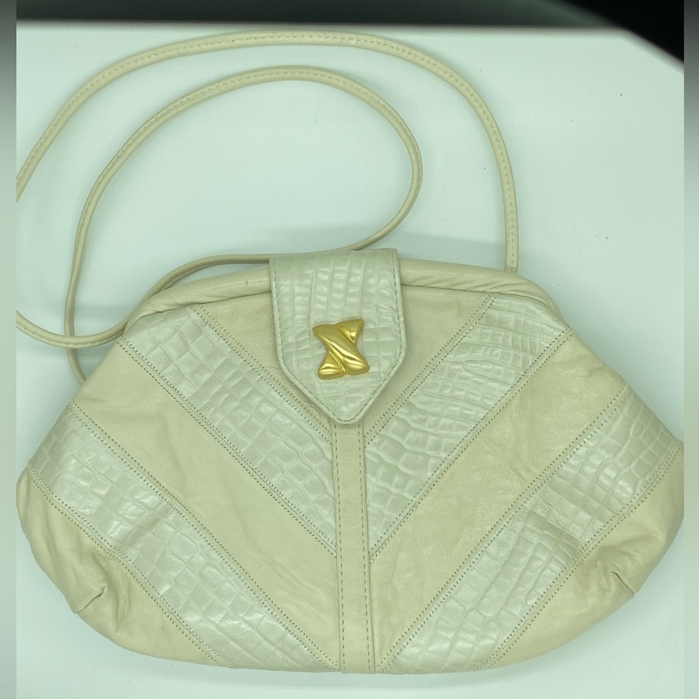 Vintage 70’s White/Ivory Patchwork Leather Crossbody Purse